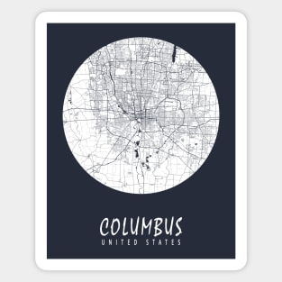 Columbus, Ohio, USA City Map - Full Moon Magnet